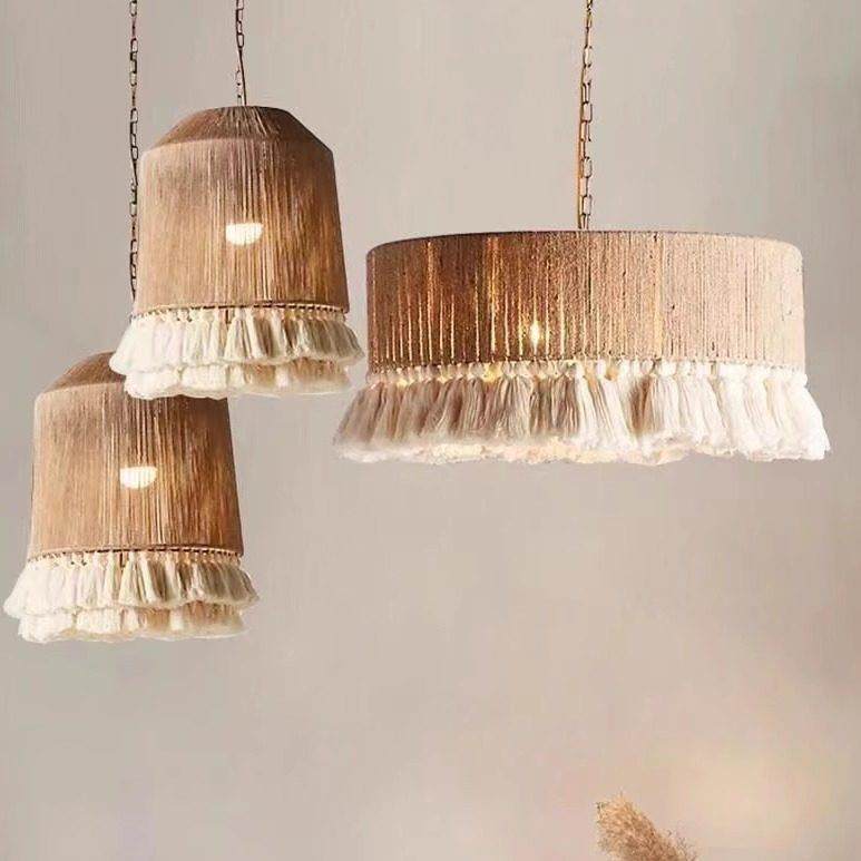 波西米亚复古麻绳流苏吊灯创意卧室主灯餐厅灯吸顶灯样板房灯具,家装灯饰光源,客厅吊灯,淘宝优惠券,粉丝福利购,淘宝优惠卷