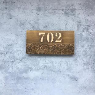 高档别墅楼栋门牌号码牌 家用门牌定制 户外彷古铜铝合金纯铜门牌