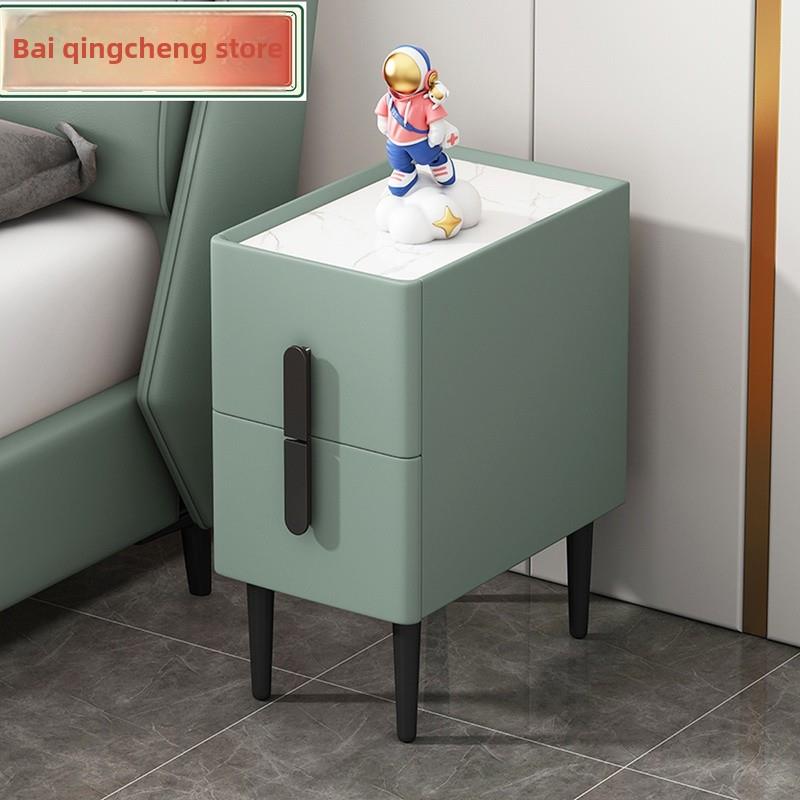 床头柜实木25cm现代简约迷你储物柜小型50cm高轻奢岩板超窄床边柜