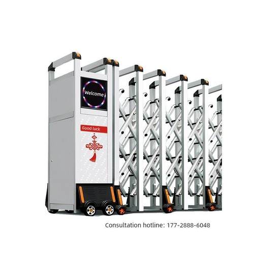 滑动门铝合金电动伸缩门折叠门工厂、学校、庭院、家庭自动不锈钢