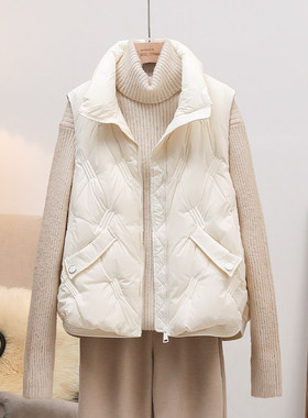 轻薄羽绒马甲女2025秋冬新款韩版立领背心马夹坎肩时尚流行短外套