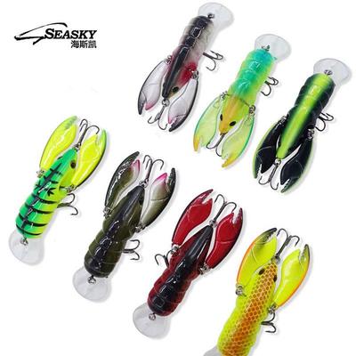 Seasky SK28跨境热销淡水小龙虾硬饵ABS摇摆活动双钳河湖