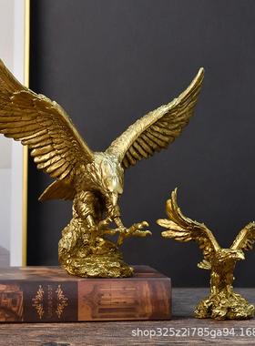 中式创意老鹰工艺品动物摆件办公室桌面装饰品家居玄关书架摆设