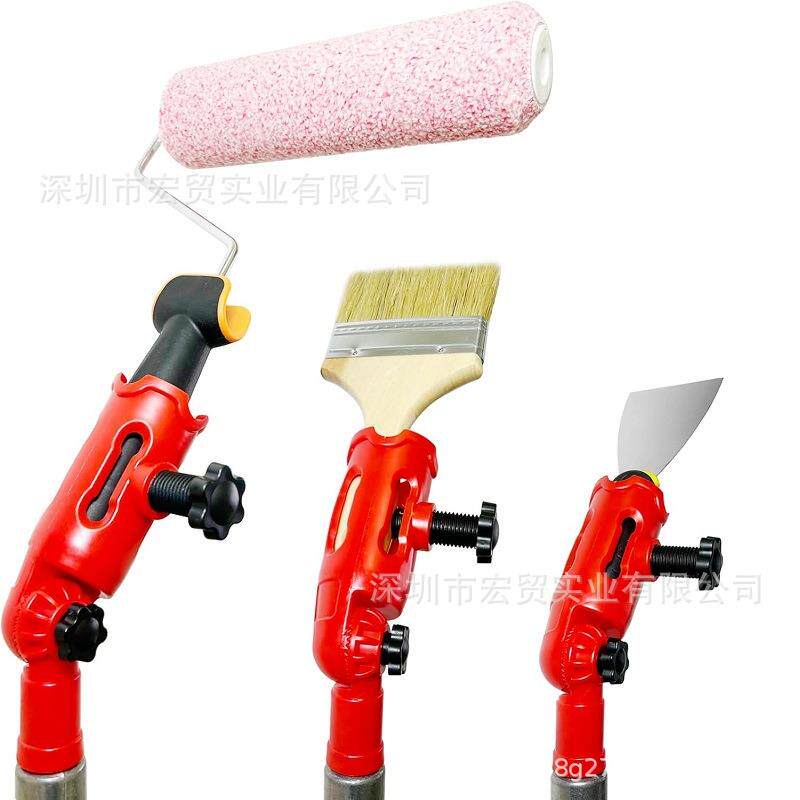 跨境滚筒刷万向夹持器油漆刷手持式油漆工具油漆滚筒延长器套装
