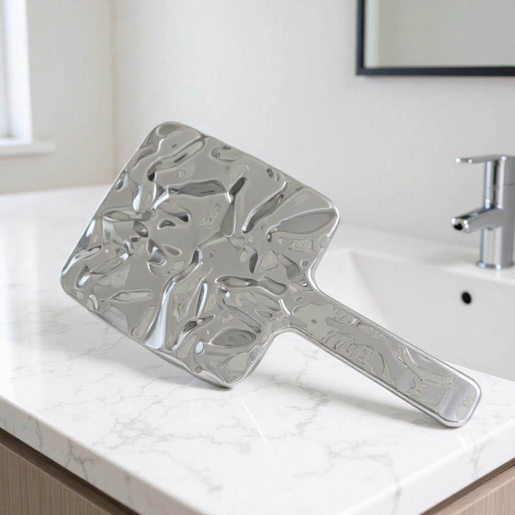 手持镜手持化妆镜手柄式高级感便携大号手持镜高清镜子复古化妆间