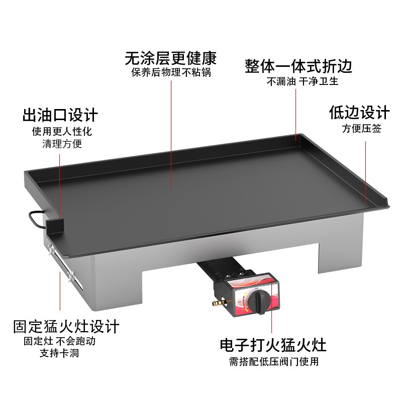 好货鸡蛋灌饼专用锅摆摊烤冷面锅铁板烧家用杂粮煎饼锅商用煤气果