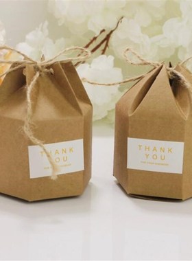 50 pcs/set Kraft Paper package cardboard box lantern hexagon