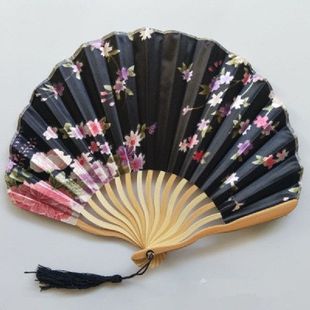 Hand Held Fans Pattern Bamboo Style Silk Folding Chinese