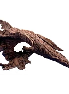 紫柚木拱桥型沉木大号大型鱼缸造景摆件天然树桩已煮造景木龟晒台