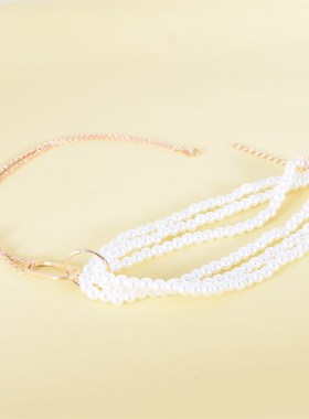 Pearl temperament asymmetrical dating necklace girl珍珠项链