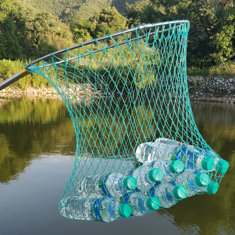 抄网不锈钢实心折叠钢圈捞网网杆鱼网兜鱼网伸缩渔网组合套装全套