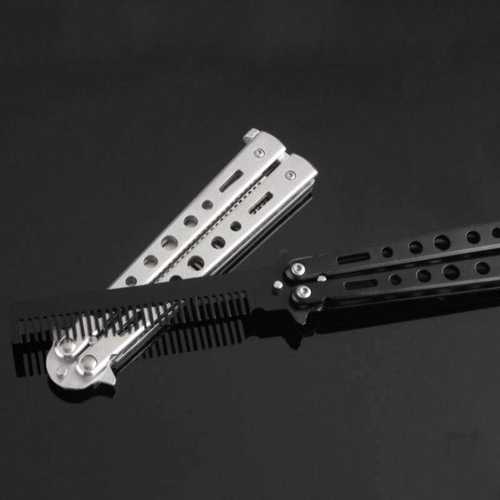 Knife Comb Practice Training Folding Butterfly Camping Stain