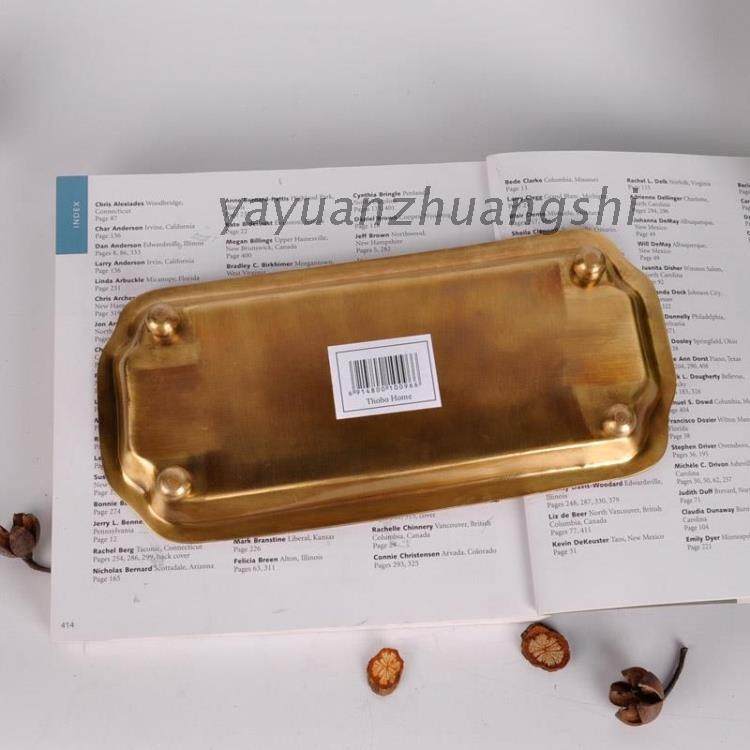 进口装饰托盘欧式复古怀旧纯铜手工干果糖果收纳盘创意工艺品摆件