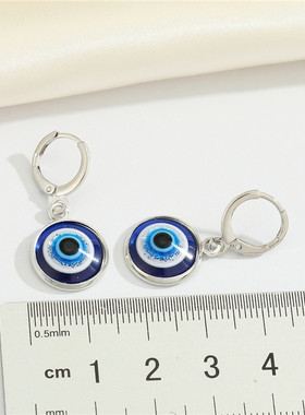 1 Pair Resin Bling Evil Eye Hoop Earring For Womens Jewelry