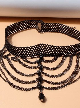 欧美时尚蕾丝多层链  万圣节个性项链 跨境女式优雅配饰  F18420