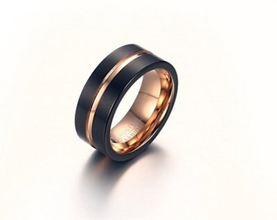 极速Wind tungsten steel ring 8MM mens wear ring black
