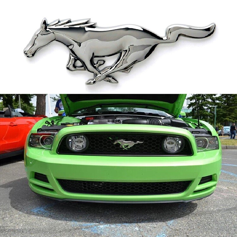 Car Styling 3D metal Mustang horse Front Hood Grille Emblem