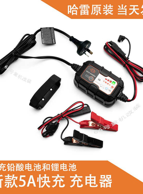哈雷原厂充电器883街霸48滑翔975摩托防水锂电池瓶应急搭电宝启动