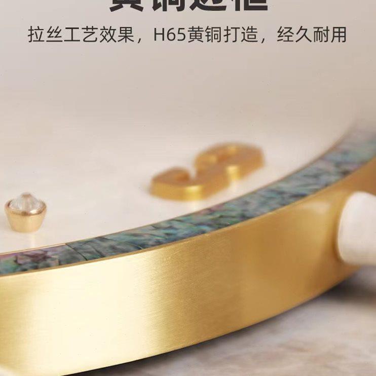黄铜挂钟创意家用客厅北欧挂表时尚简约静音时钟大气轻奢欧式钟表