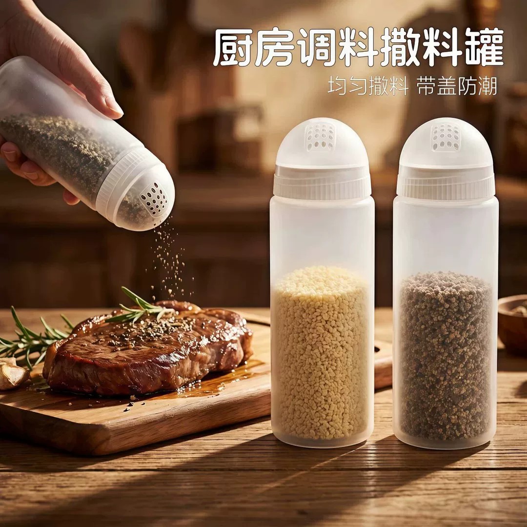 撒粉罐烧烤调料瓶家用胡椒粉撒盐罐塑料调味瓶撒料均匀厨房调料盒