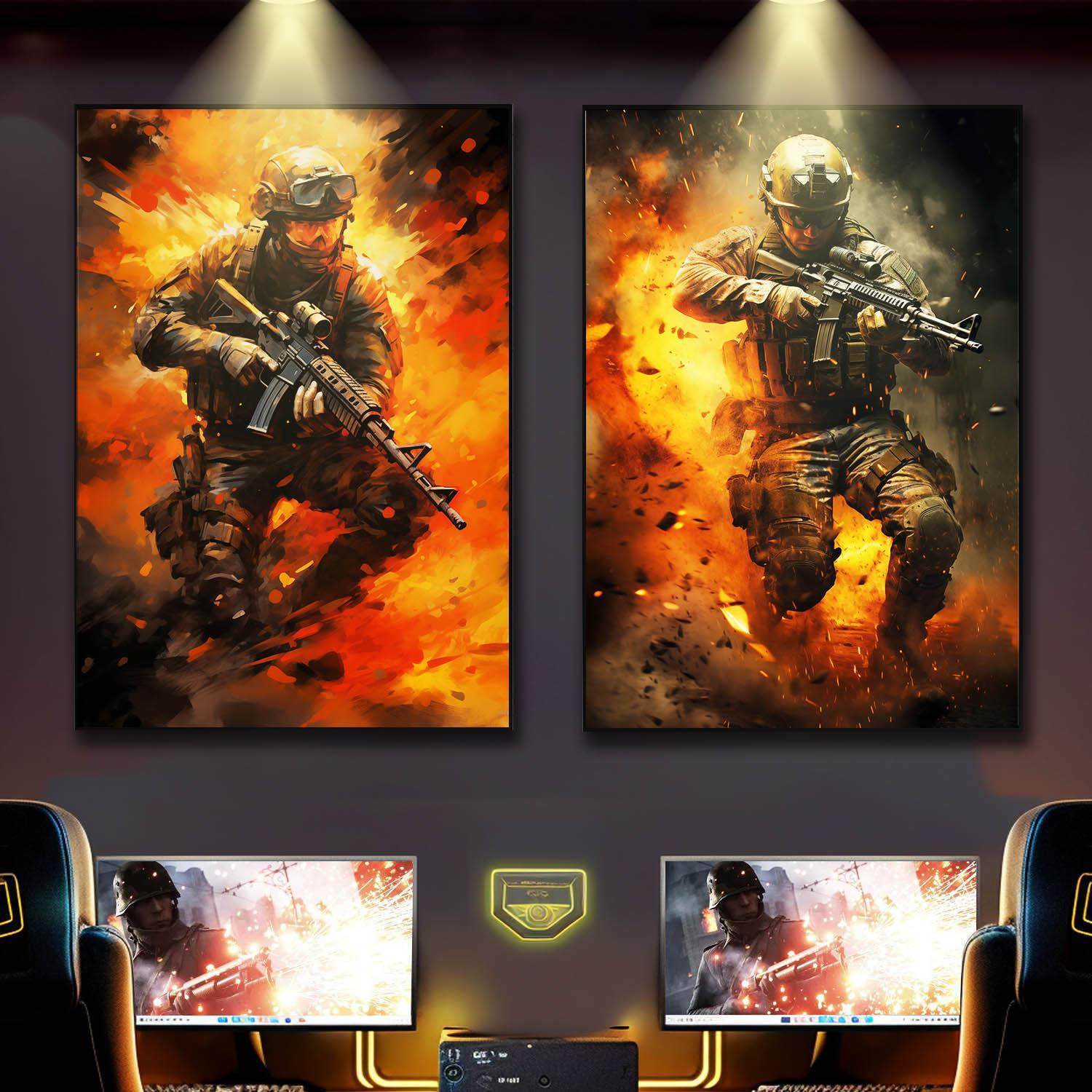 CS狙击游戏电竞房间走廊