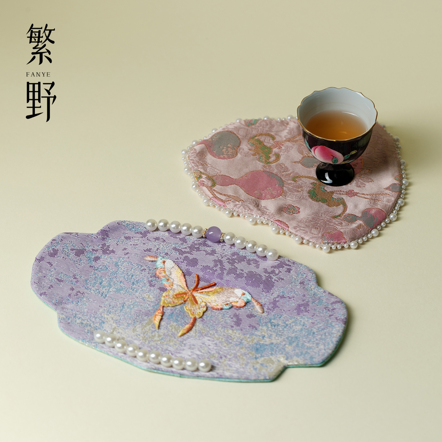 繁野 织锦葫芦小号茶席中古风禅意干泡席茶具配件隔热杯垫杯托