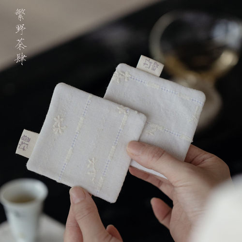 中式小清新刺绣杯垫布艺手工