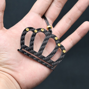 真碳纤 皇冠 立体汽车挂件后视镜钥匙扣高级男女质感礼物定制