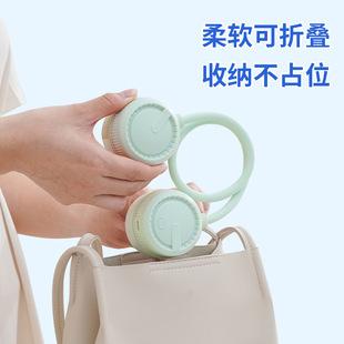 折叠挂脖风扇充电usb涡轮桌面手持无叶挂脖子小风扇 新款
