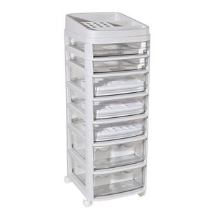 美甲饰品收纳推车甲油胶工具收纳盒多功能收纳柜抽屉式 带轮置物架
