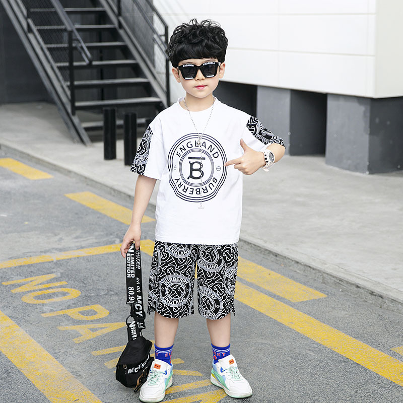 男童夏天短袖儿童套装2022夏季新款时尚运动中大童帅气休闲童装潮
