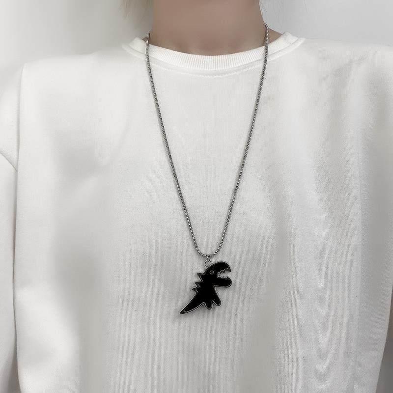 新品Cute Dinosaur Couple Necklace Couple Pairing Pendant Fri