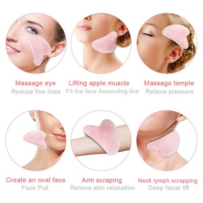 2pcs  Facial Massage Roller Guasha Board Double He