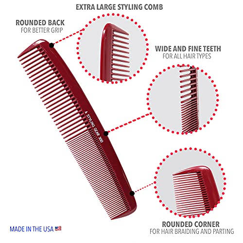 Styling Gear 300 Large Comb 8.5 In. Specialty Hair Styling C