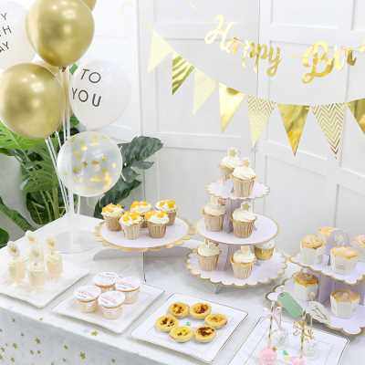 蛋糕托盘生日派对蛋糕架摆盘多层点心架摆件一次性甜品台展示架