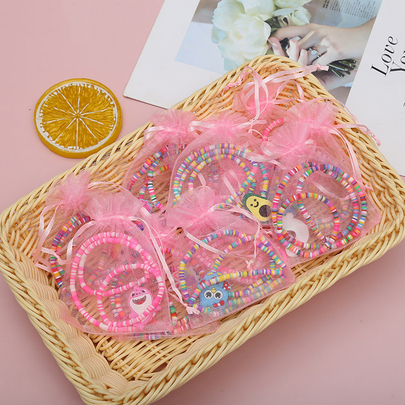 新品2pcs/Set Clay Beads Necklace Bracelet Jewelry Sets Cute