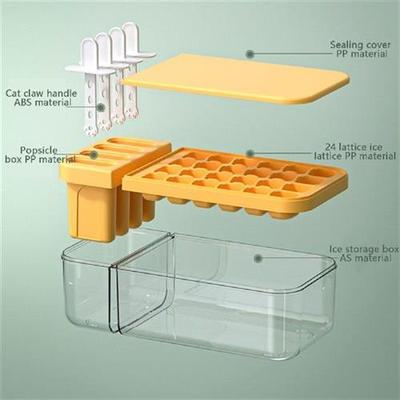 2in1 Ice Cube Tray Doublelayer 24grid Homemade Ice Box