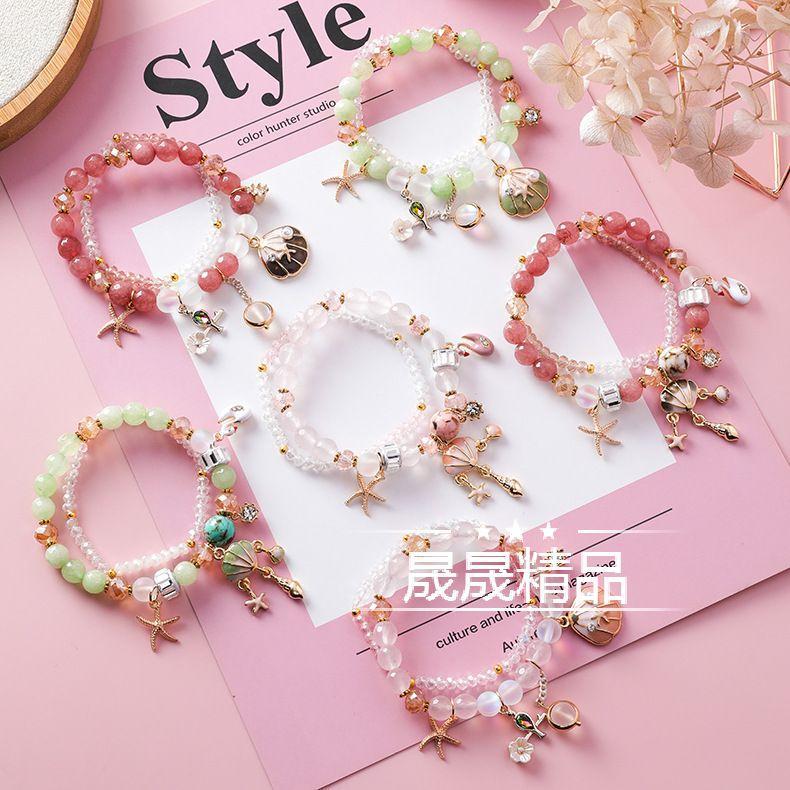 新品girl starfish shell beads woman bracelet ladies Hand jew