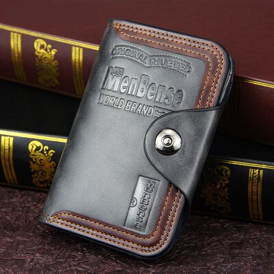 Vintage mens Wallet Magnet Hook Three Fold Wallets For Man