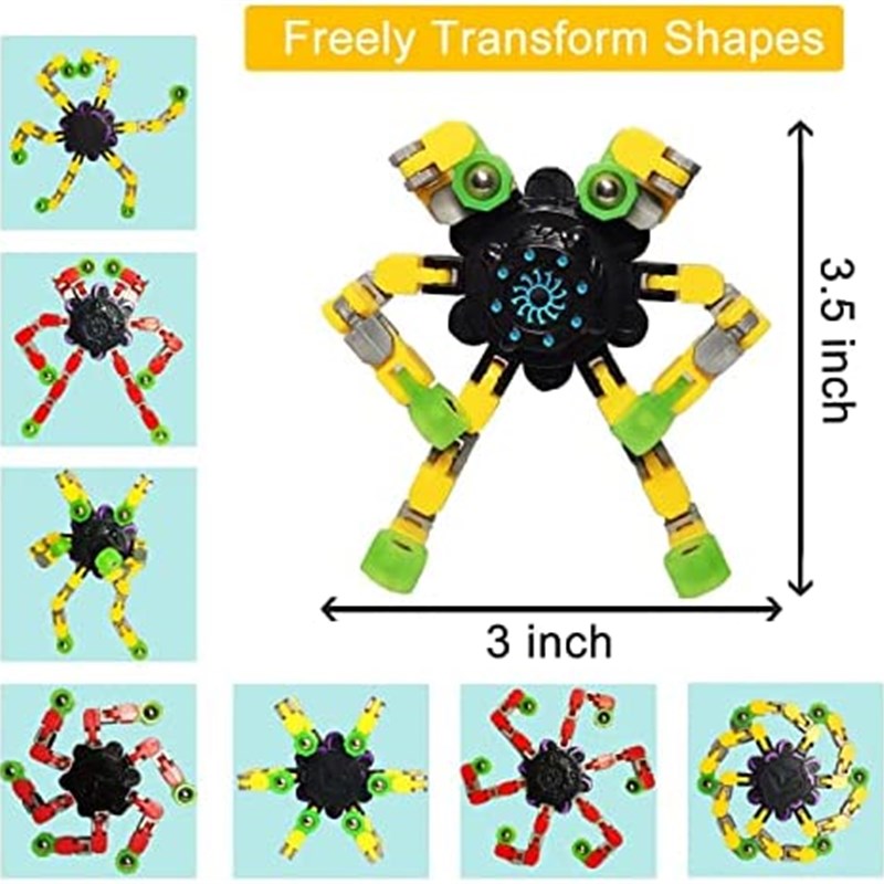 QUVOVID 3Pack Fluorescent Fidget Spinners with DIY Transform