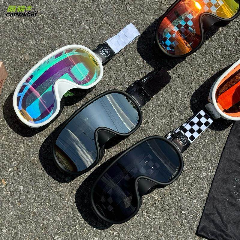 BOLLFO日夜两用机车覆古风镜哈雷安全帽防风眼镜变色骑行近视护目