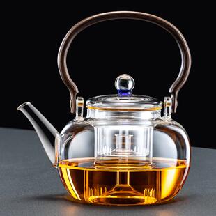 煮茶壶耐热玻璃蒸茶器黑晶炉专用加厚围炉泡茶器家办公炭火加热壶