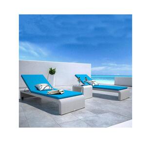 室外游泳池躺椅藤制沙滩椅防晒露台露天户外日光浴温泉会所休闲床