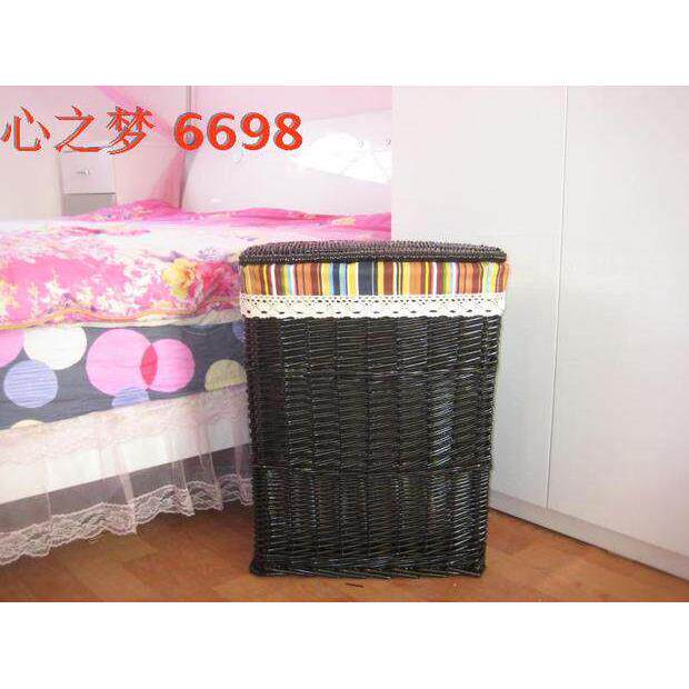 有盖藤编藤篮柳编收纳框藤筐带盖洗衣篓篮筐竹篮藤箱脏衣蓝洗衣喽