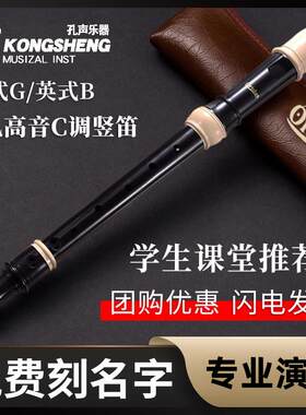 孔声高音德式八孔竖笛初学入门8孔中音英式F调小学生儿童笛子乐器