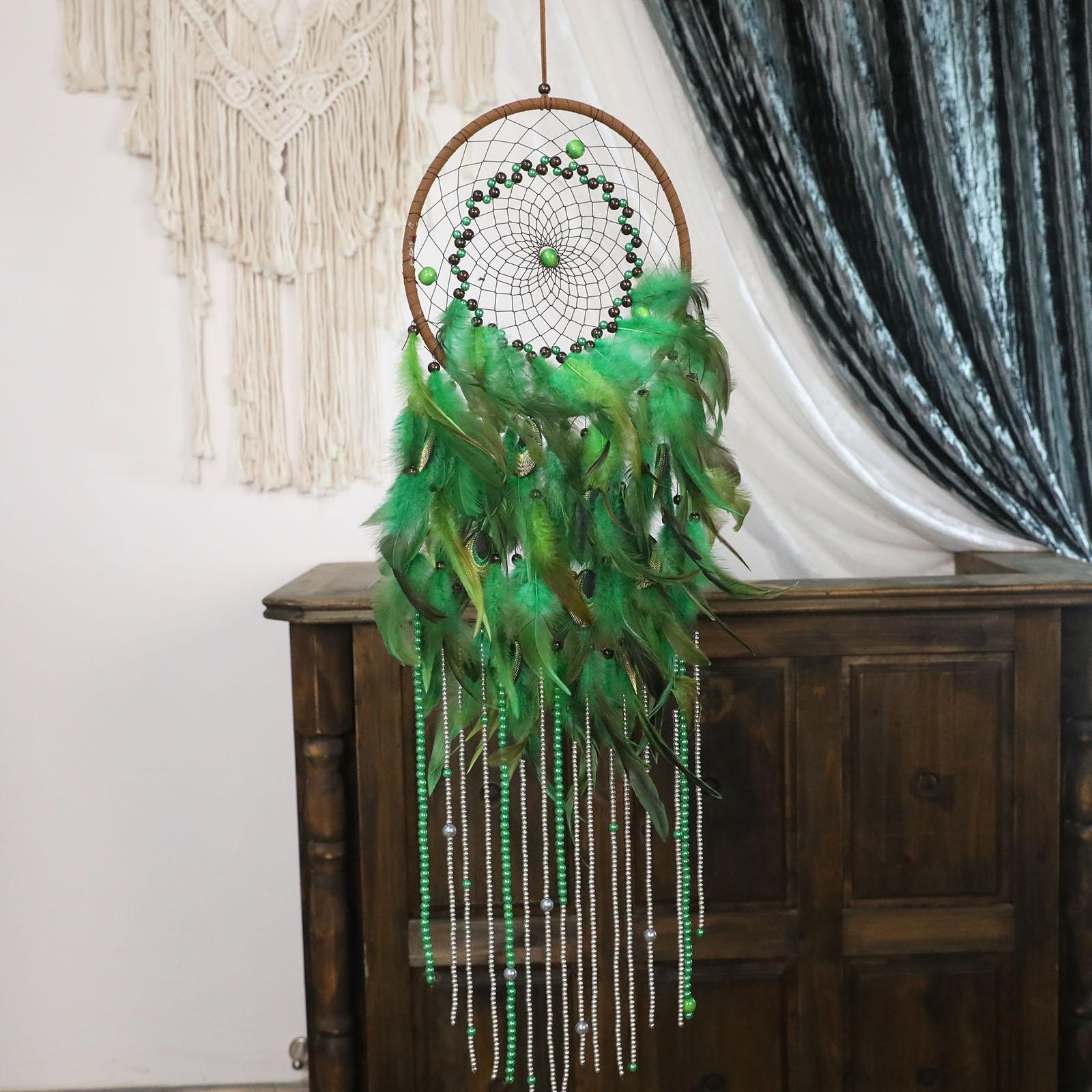 捕梦网送女生轻奢风铃卧室捕梦网挂件手工挂饰羽毛空中吊饰藤编