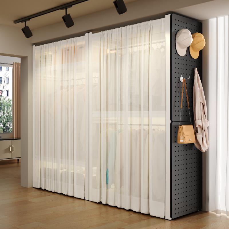 货架衣柜家用钢制金属衣架简易组装衣帽架子卧室出租房置物架衣柜