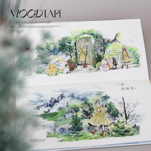 moodtape起风了森林访客小动物造景原创手帐胶带咕卡贴纸和纸胶带