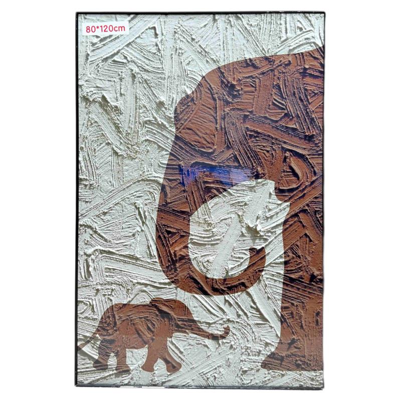 晶瓷画子母象沙发落地画现代简约客厅背景墙挂画K006玄关80120