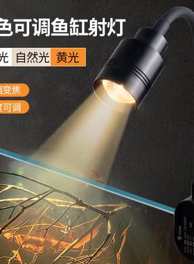 鱼水国度鱼缸射灯原生溪流缸南美射灯变焦灯观赏灯led水草灯夹灯